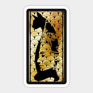 art deco egyptian cat Sticker